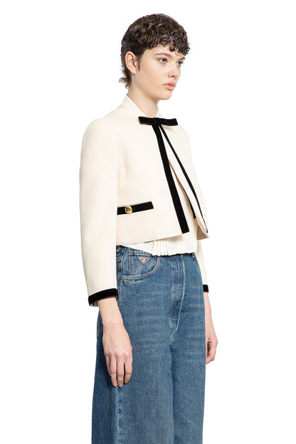 PRADA WOMAN OFF-WHITE JACKETS