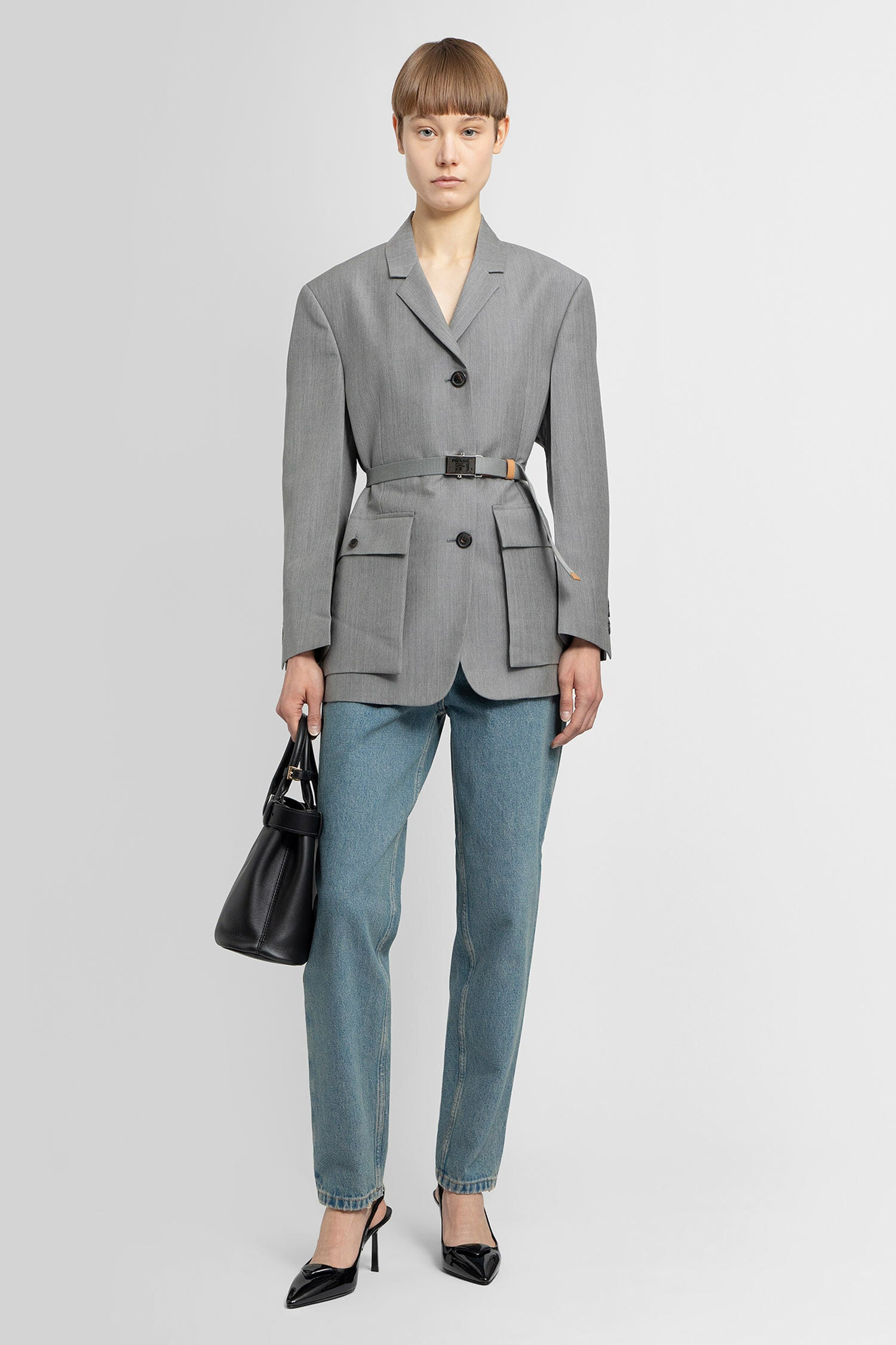 PRADA WOMAN GREY BLAZERS