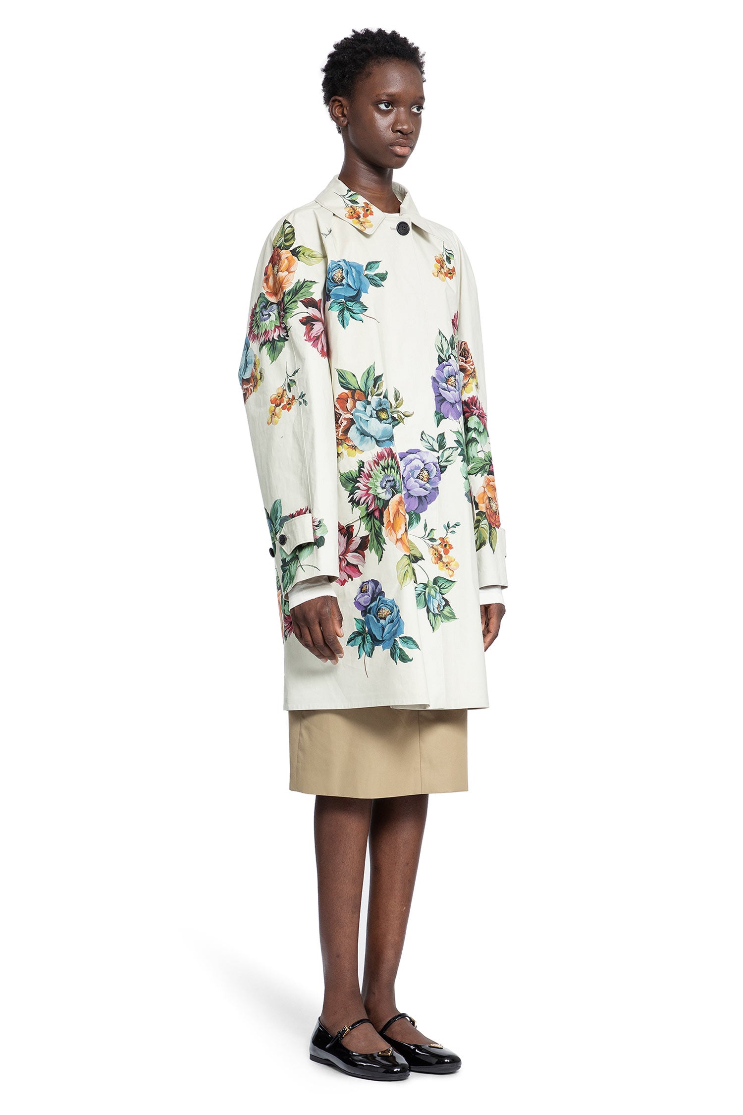 PRADA WOMAN OFF-WHITE COATS