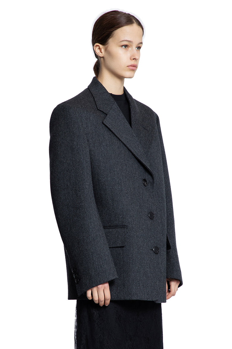 Chevron Wool Blazer