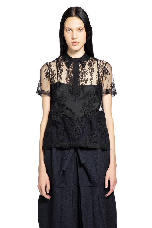 PRADA WOMAN BLACK T-SHIRTS & TANK TOPS