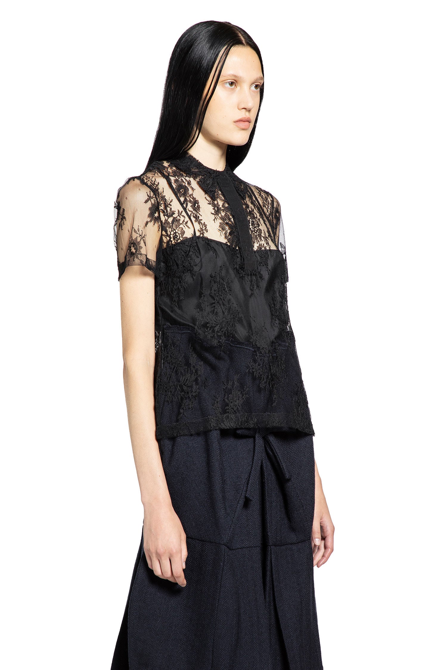 PRADA WOMAN BLACK T-SHIRTS & TANK TOPS