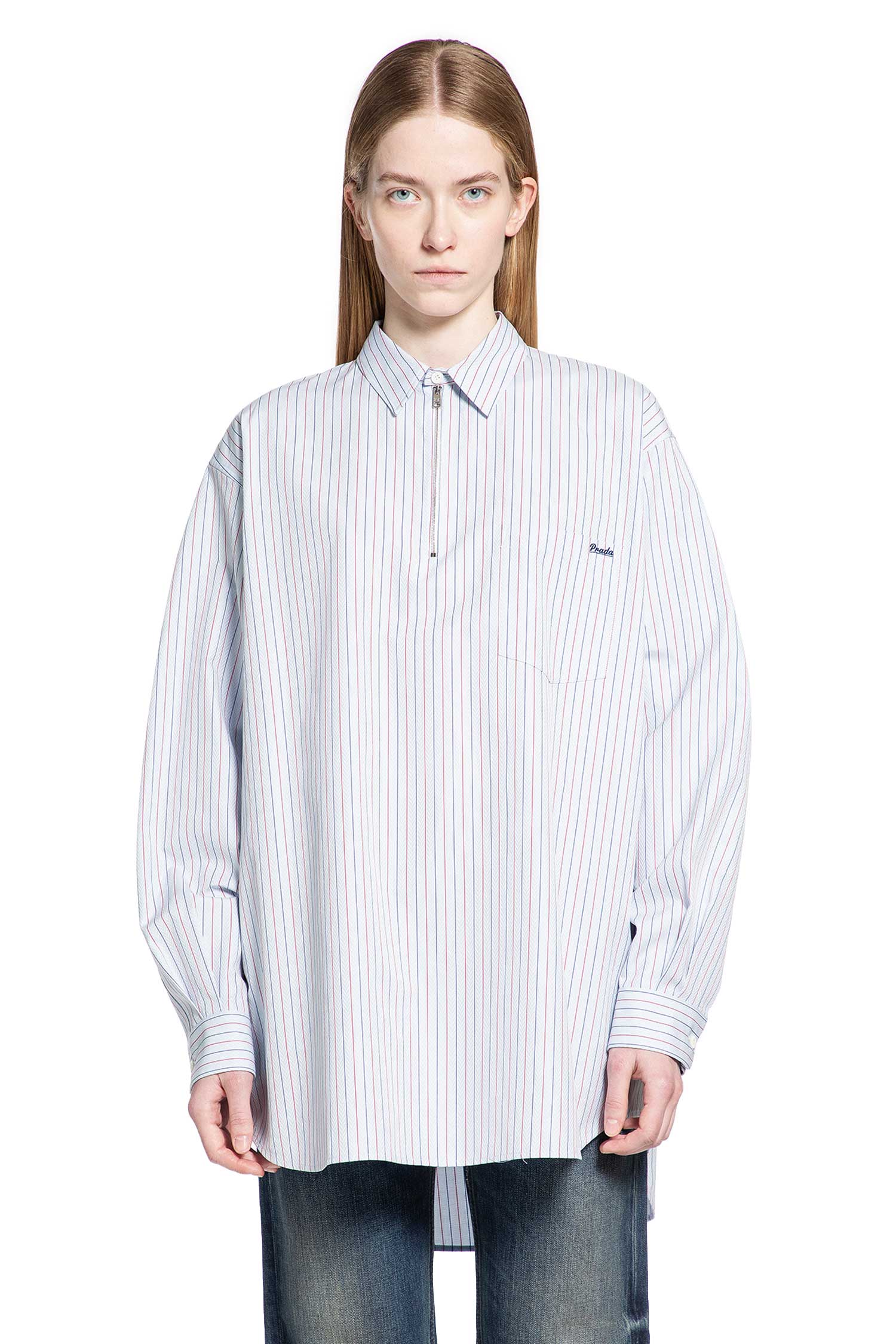 Herringbone Striped Cotton Shirt
