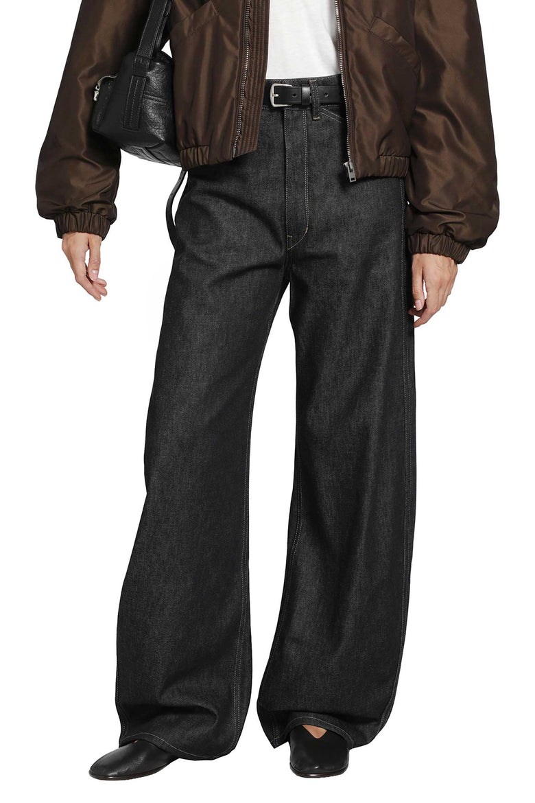 LEMAIRE Denim High waisted Curved Pants woman