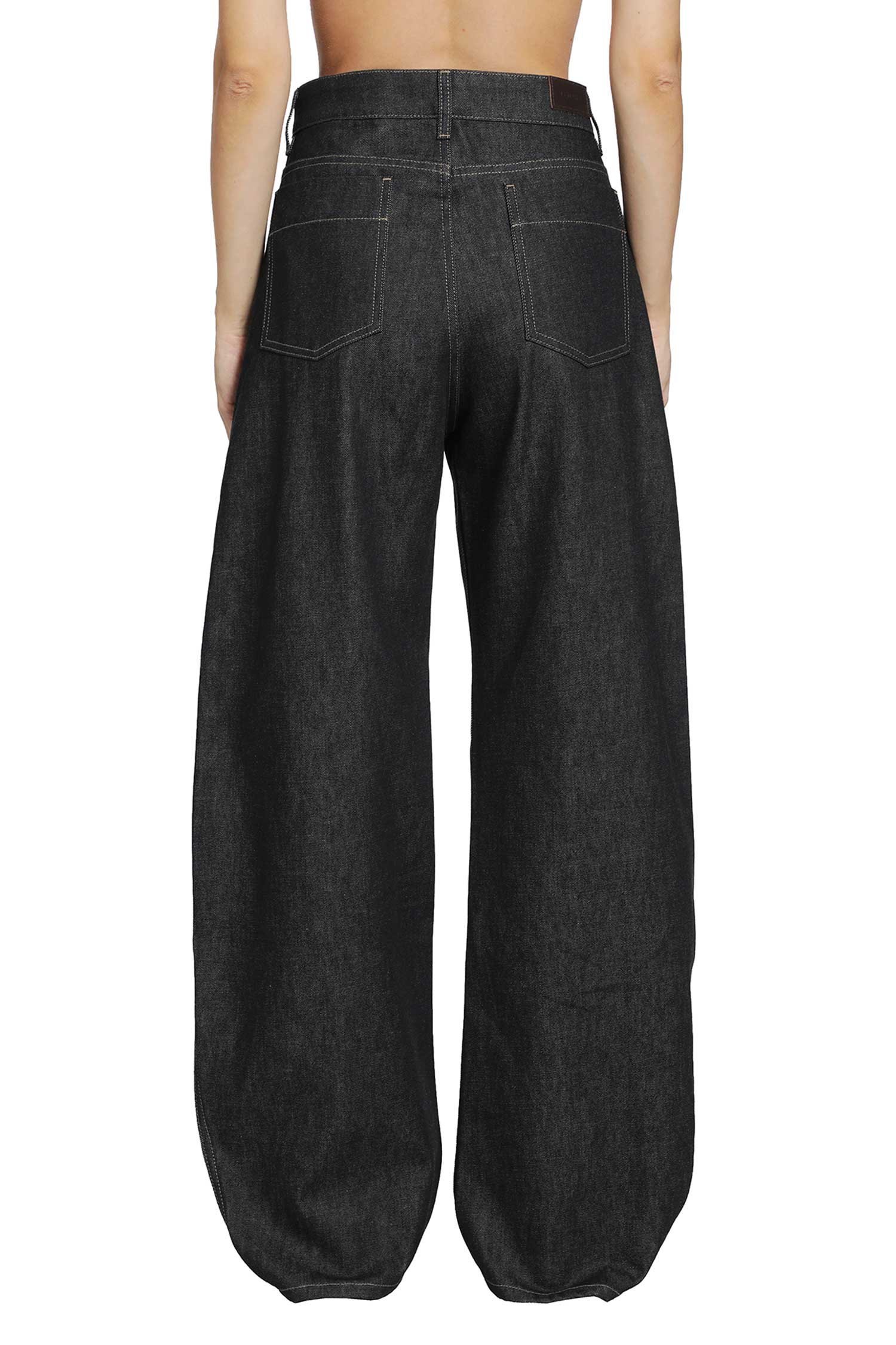LEMAIRE Denim High waisted Curved Pants woman