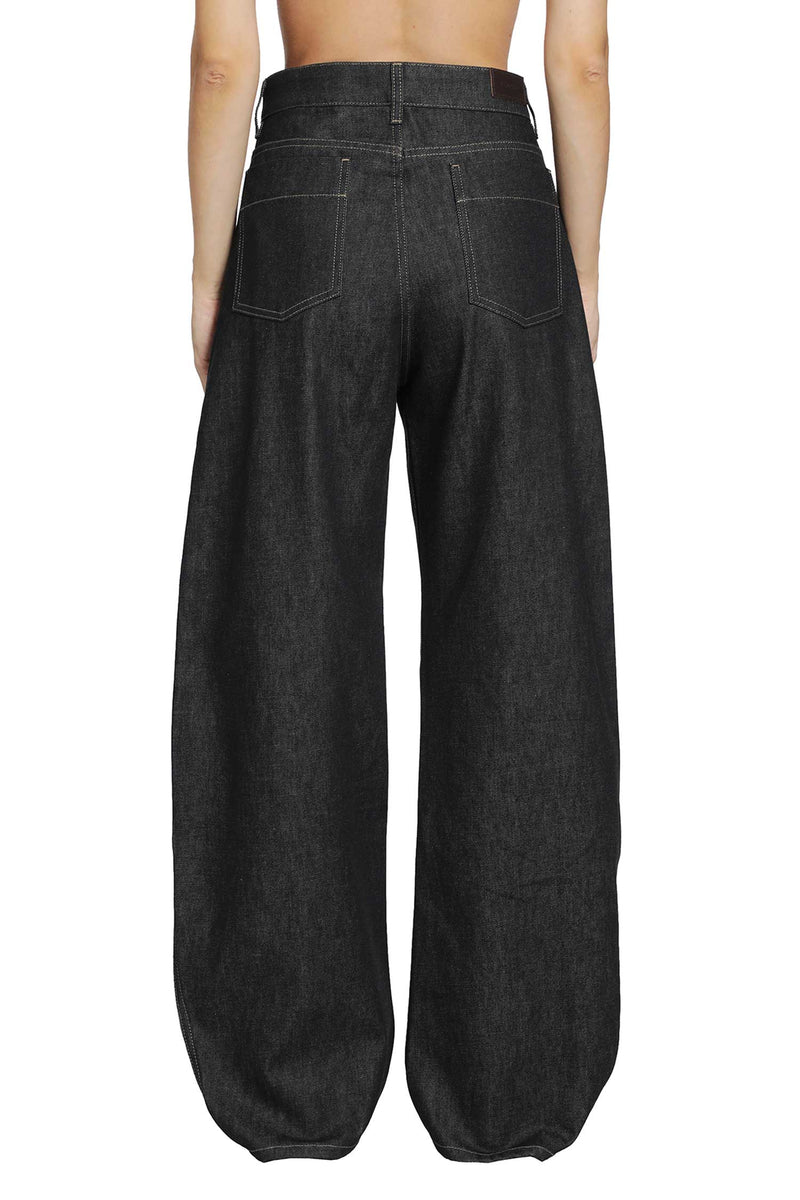 LEMAIRE Denim High waisted Curved Pants woman