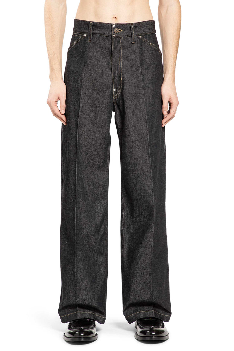 Wide Denim Pants with Studs