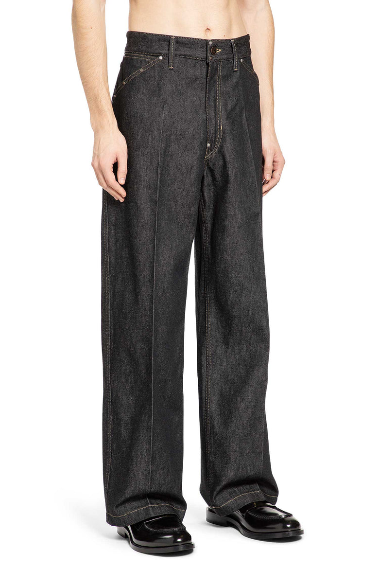 Wide Denim Pants with Studs