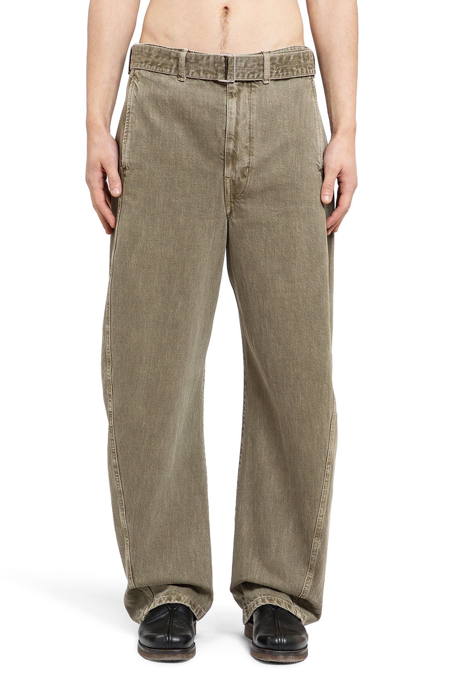 LEMAIRE MAN GREEN TROUSERS