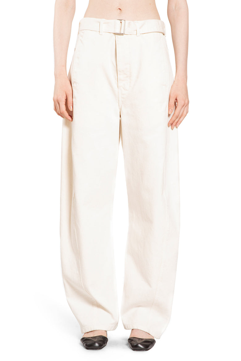 LEMAIRE WOMAN OFF-WHITE TROUSERS