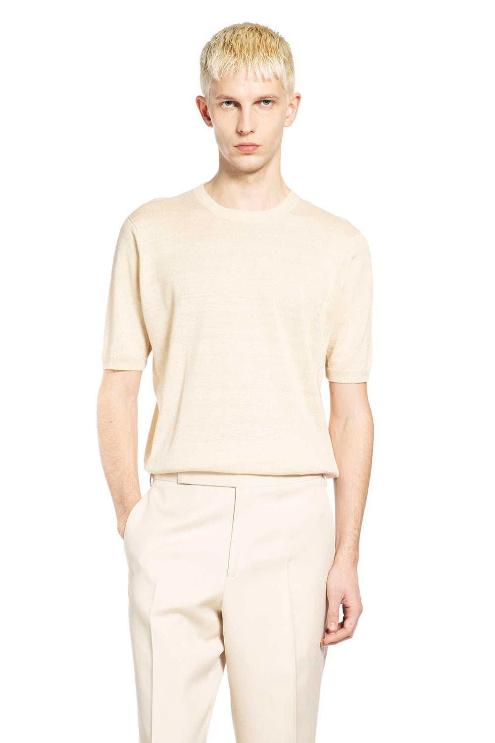 LARDINI Silk Knit Short Sleeve T-Shirt man