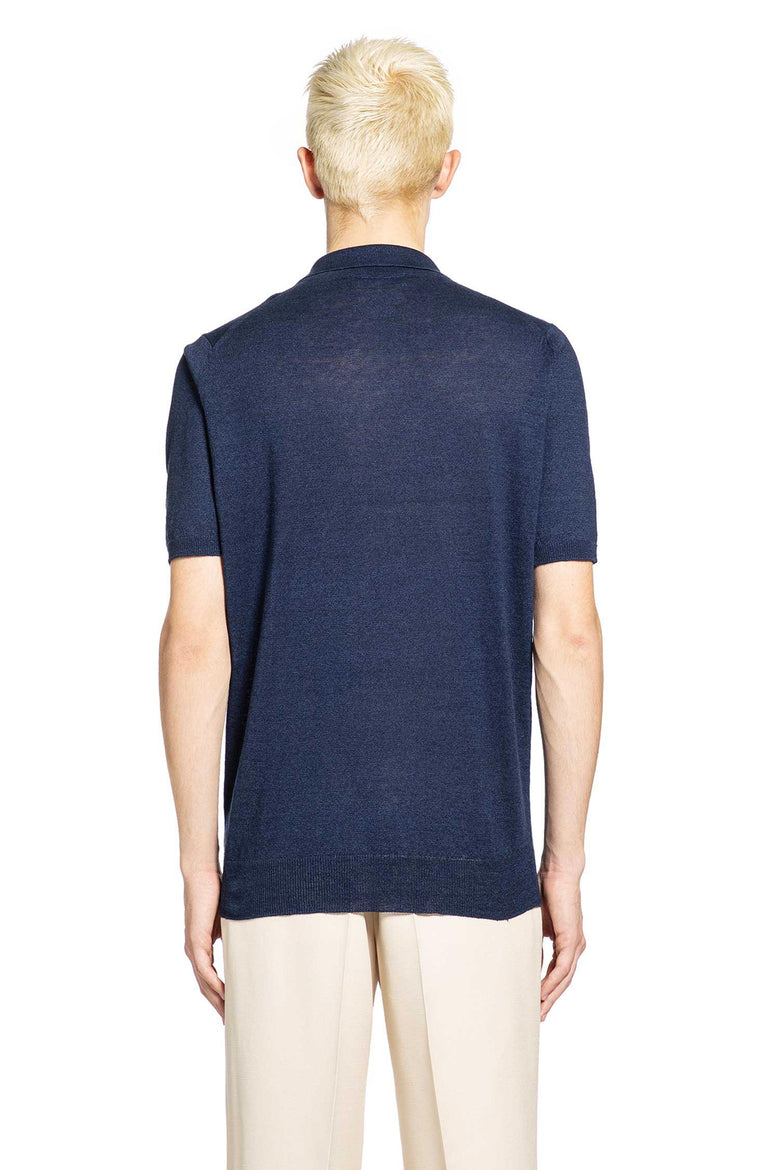 LARDINI Cotton Linen Knit Polo man