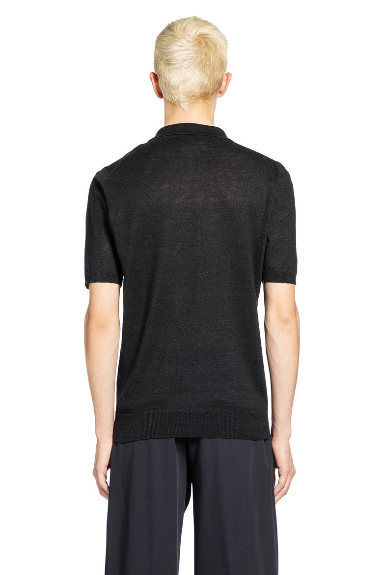 LARDINI Cotton Linen Knit Polo man