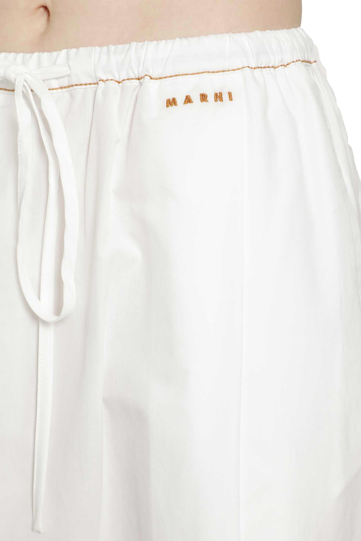 Cotton Poplin Drawstring Trousers