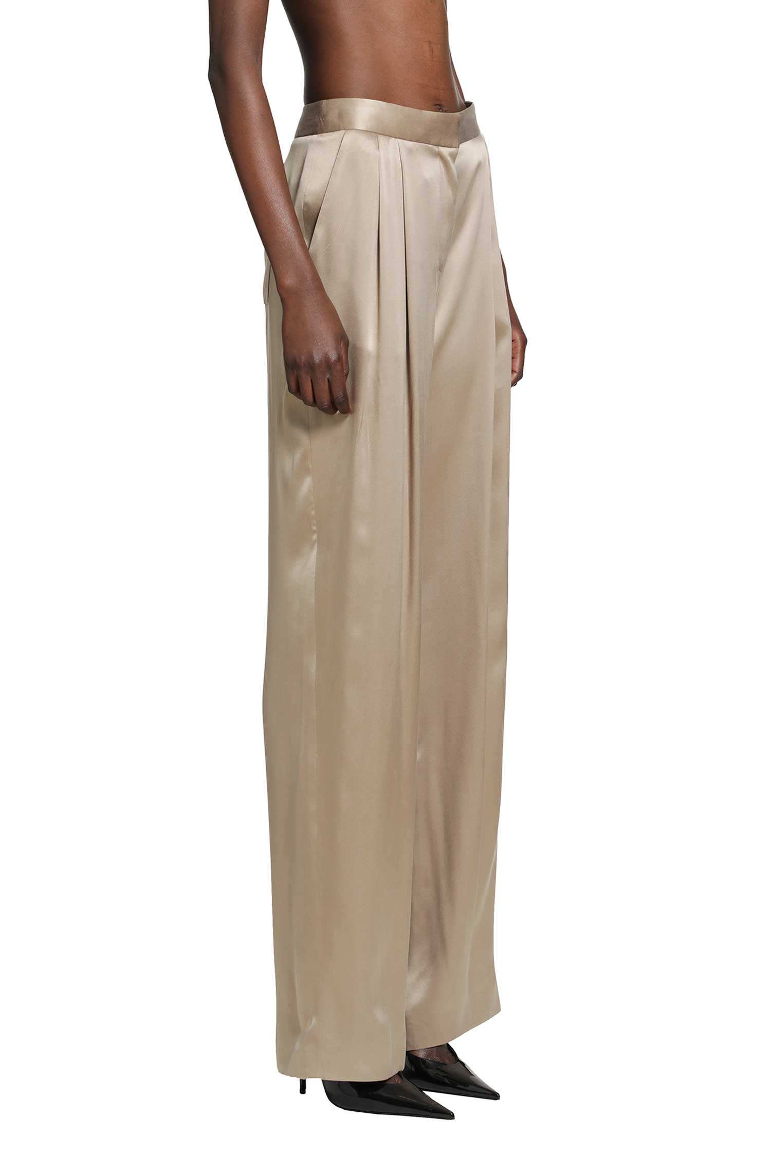 TOM FORD Silk Satin Double Pleat Pants woman