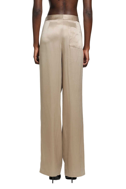 Silk Satin Double Pleat Pants