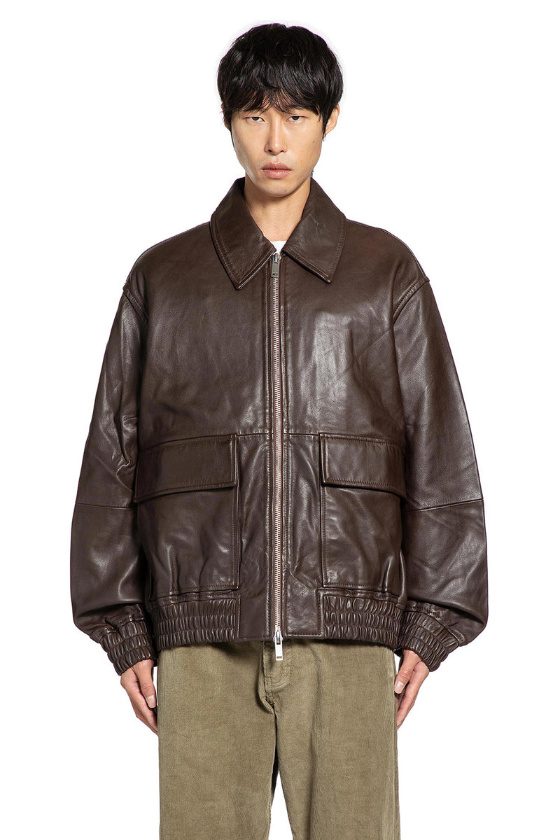 STUDIO NICHOLSON Piston Leather Jacket man