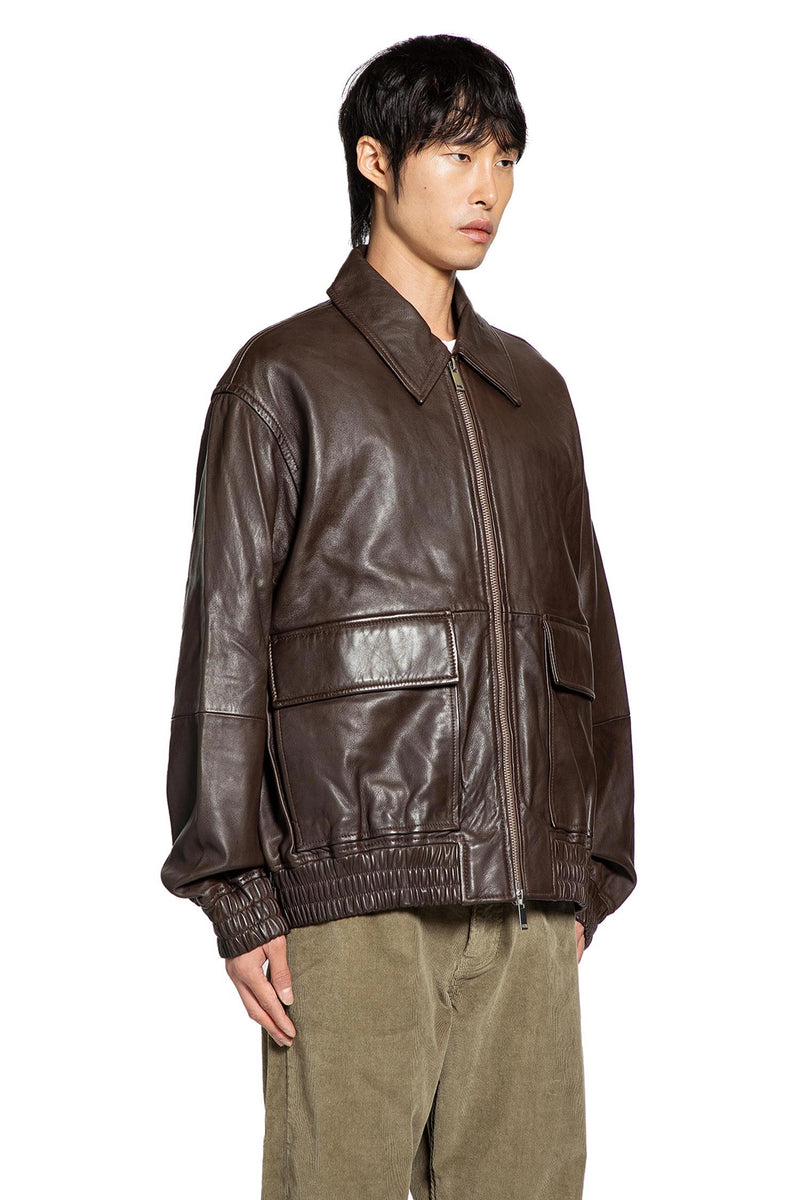STUDIO NICHOLSON Piston Leather Jacket man