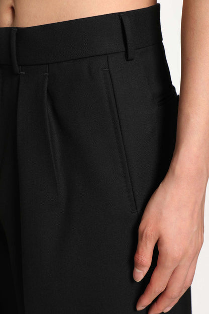 Double Pleat Trousers in Broken Twill