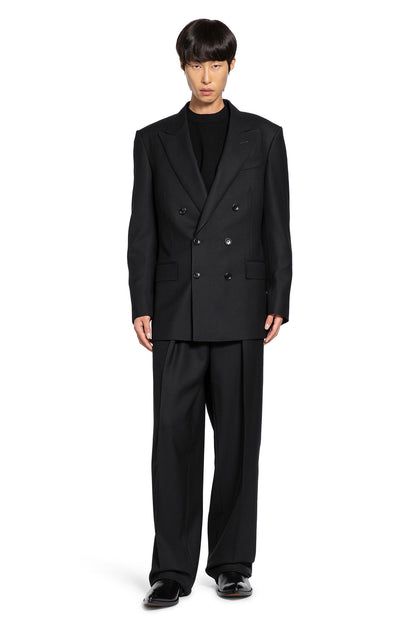 Double Pleat Trousers in Broken Twill