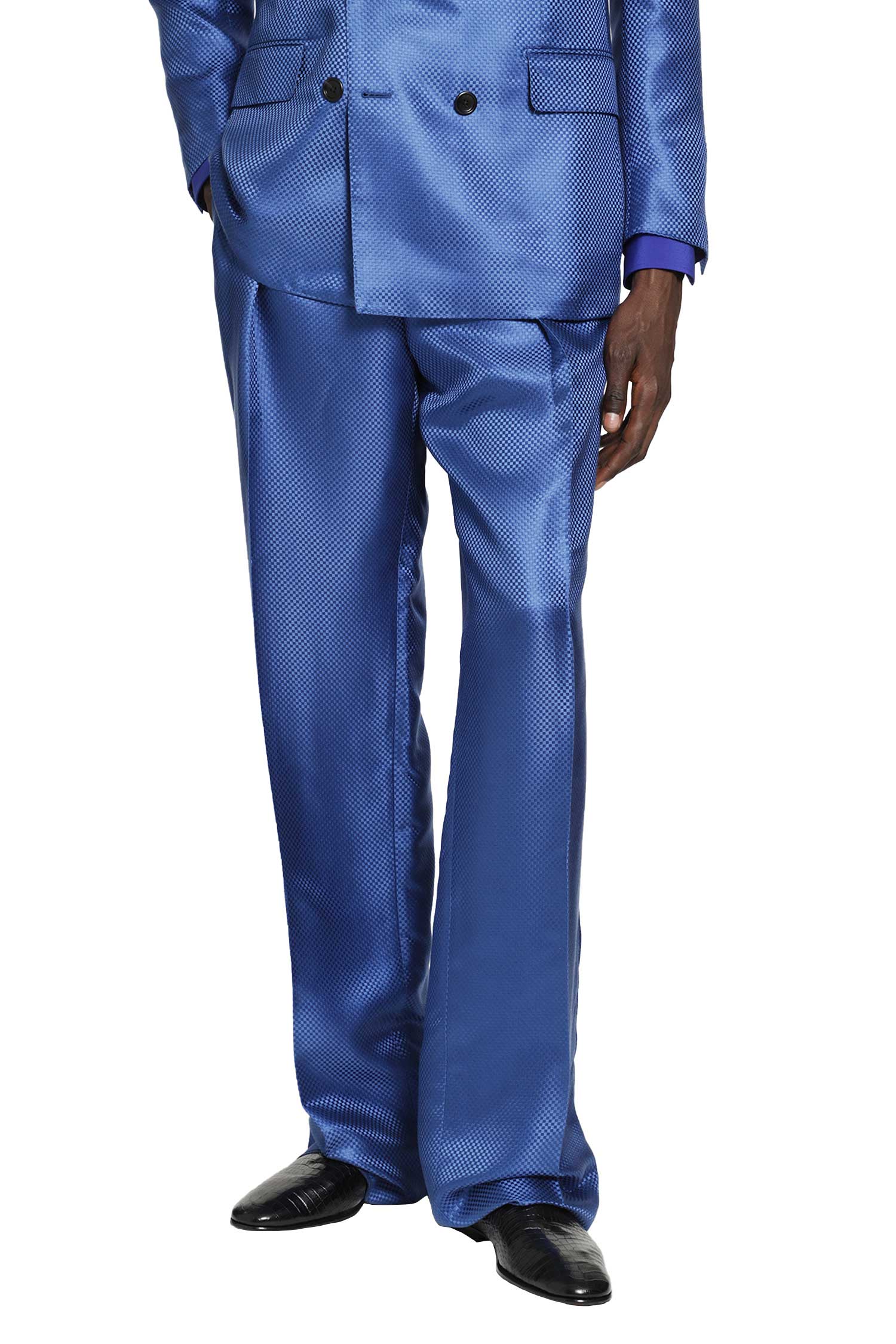Silk Hopsack Pleated Trousers