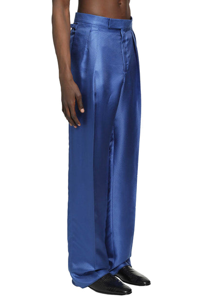 Silk Hopsack Pleated Trousers