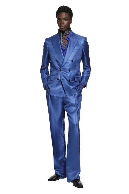 Silk Hopsack Pleated Trousers