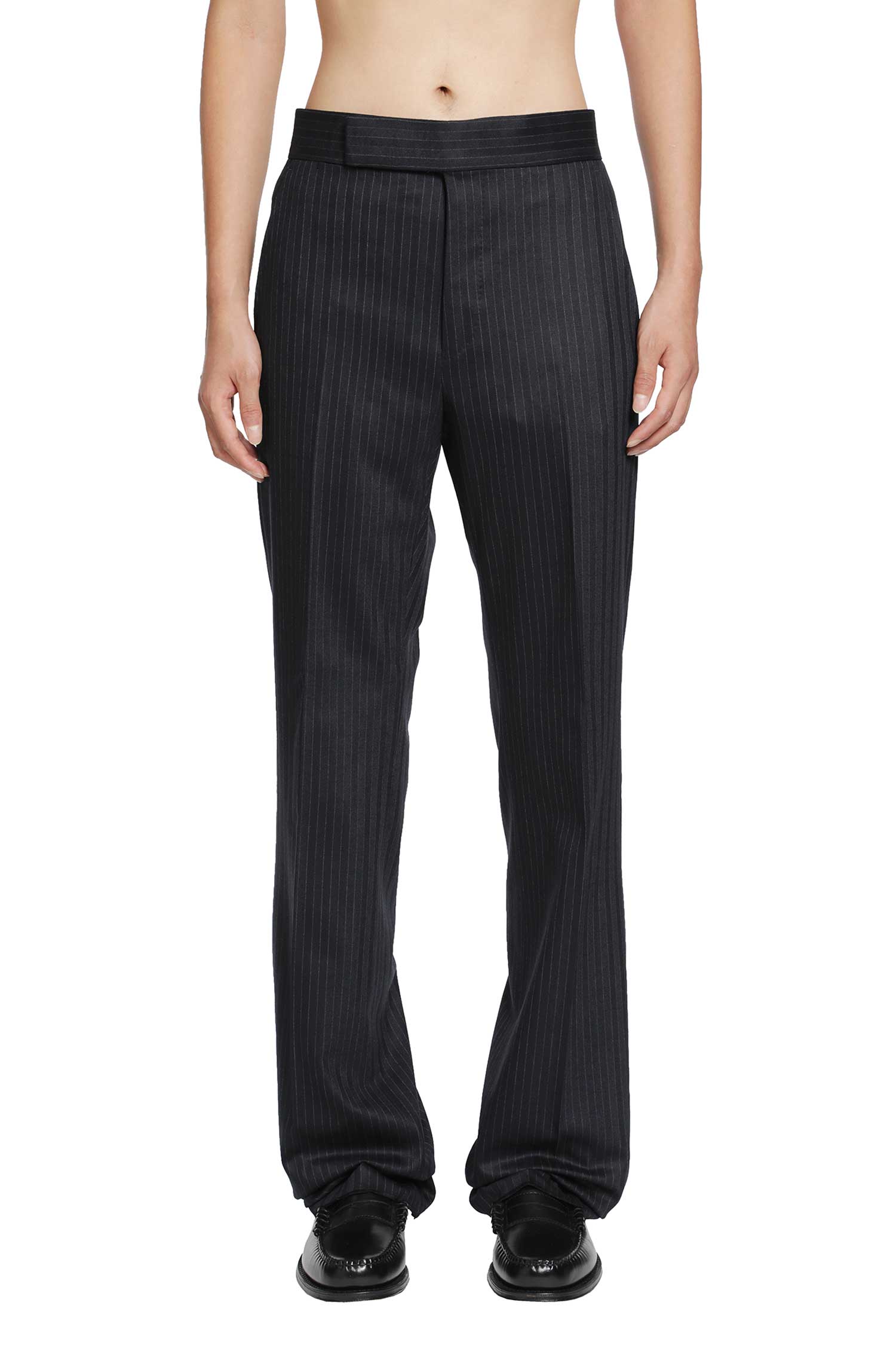 Herringbone Stripe Wool Trousers