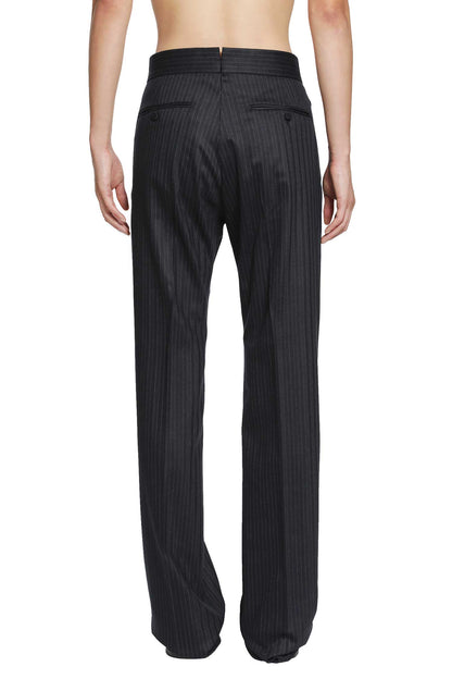 Herringbone Stripe Wool Trousers