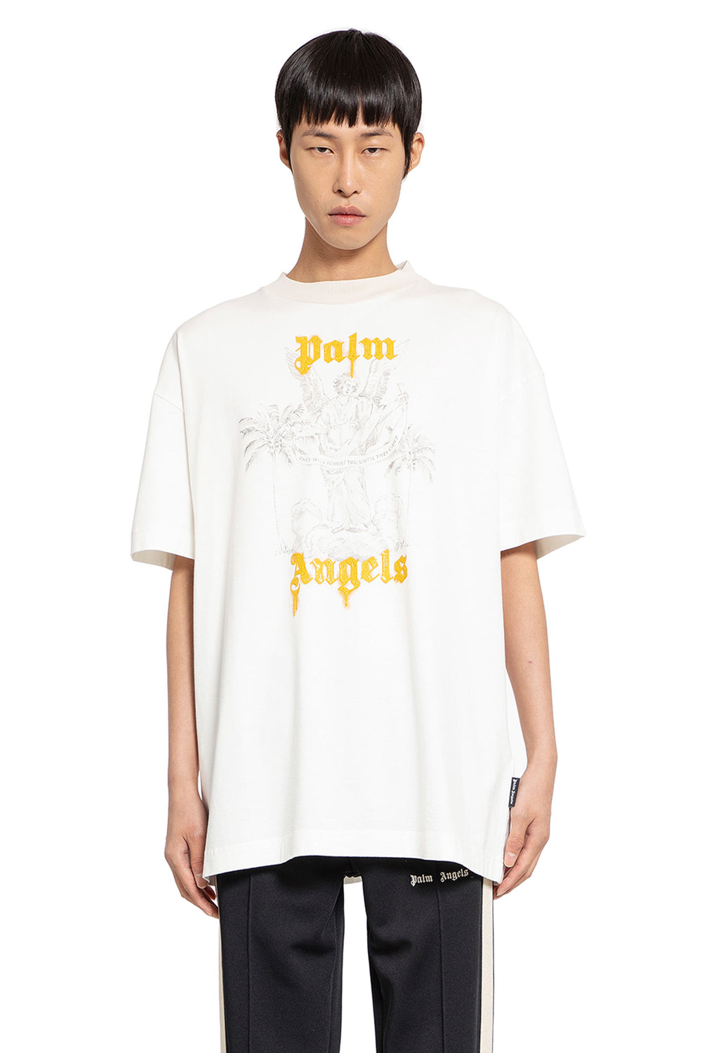 PALM ANGELS MAN WHITE T-SHIRTS & TANK TOPS