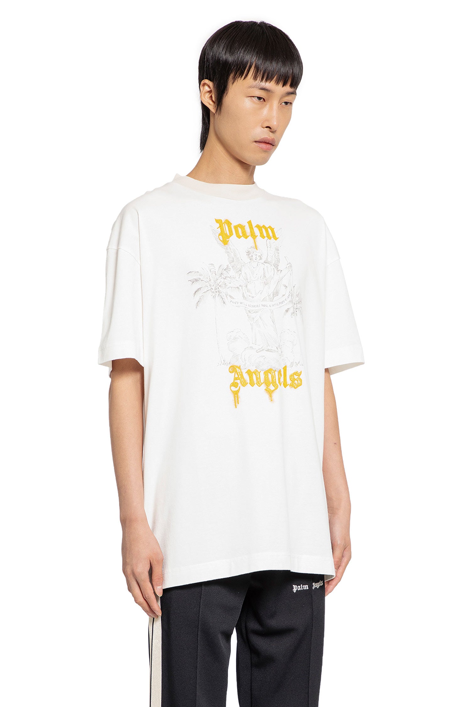 PALM ANGELS MAN WHITE T-SHIRTS & TANK TOPS