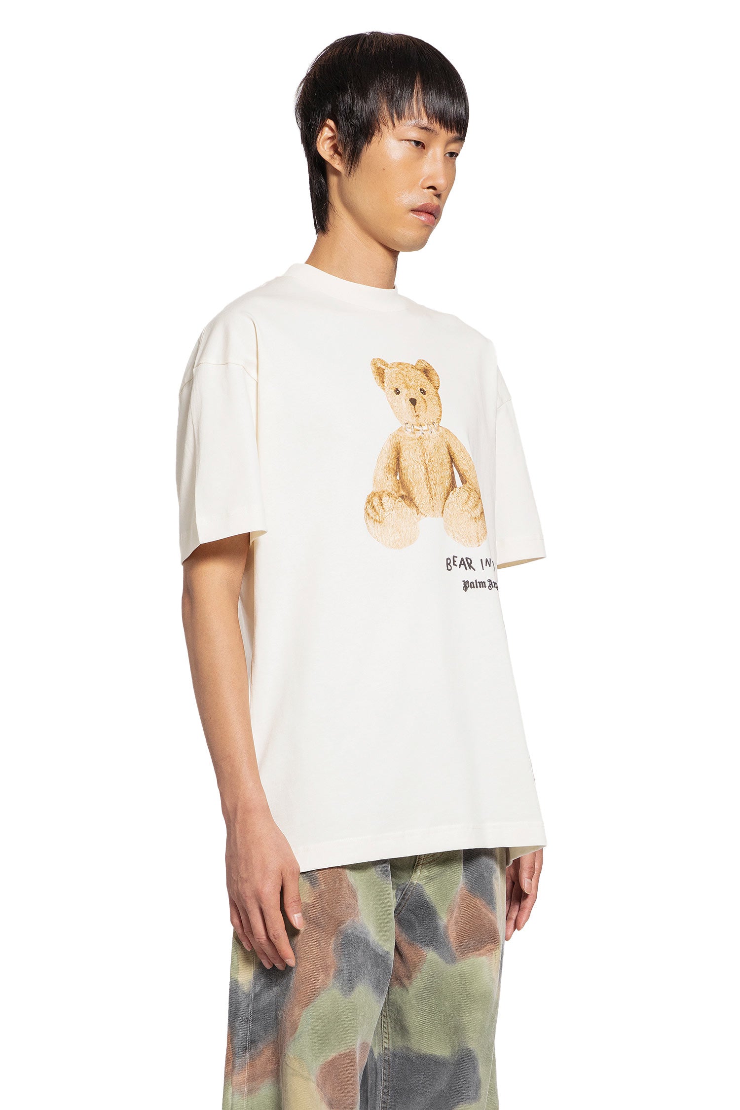 PALM ANGELS MAN OFF-WHITE T-SHIRTS & TANK TOPS