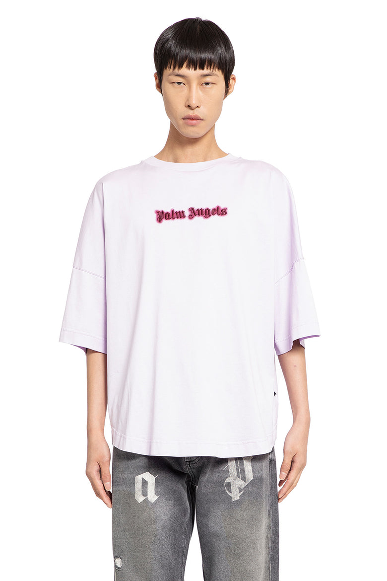 PALM ANGELS MAN PURPLE T-SHIRTS & TANK TOPS