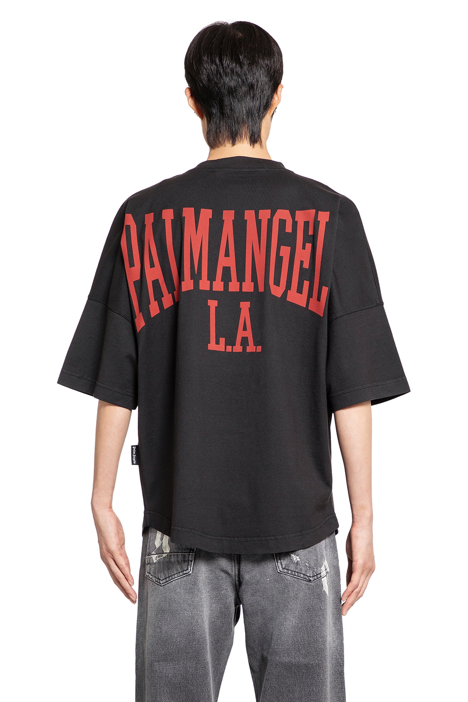 PALM ANGELS MAN BLACK T-SHIRTS & TANK TOPS