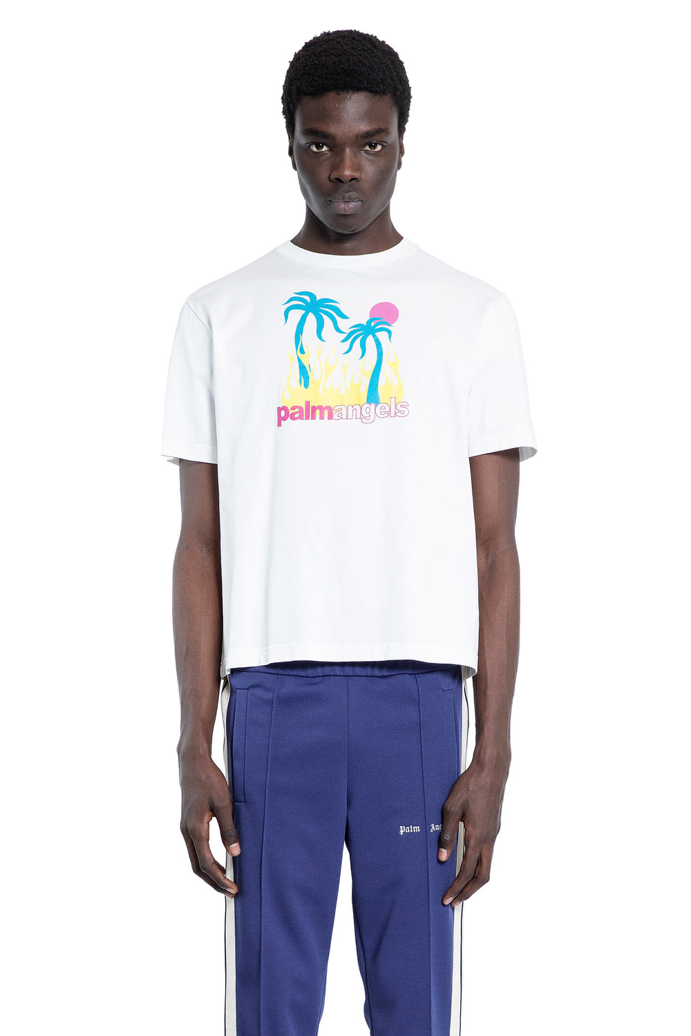 PALM ANGELS MAN WHITE T-SHIRTS & TANK TOPS