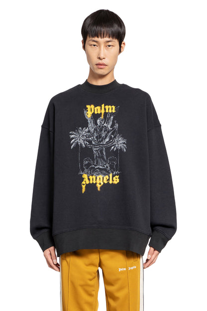 PALM ANGELS MAN BLACK SWEATSHIRTS