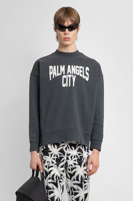 PALM ANGELS MAN GREY SWEATSHIRTS