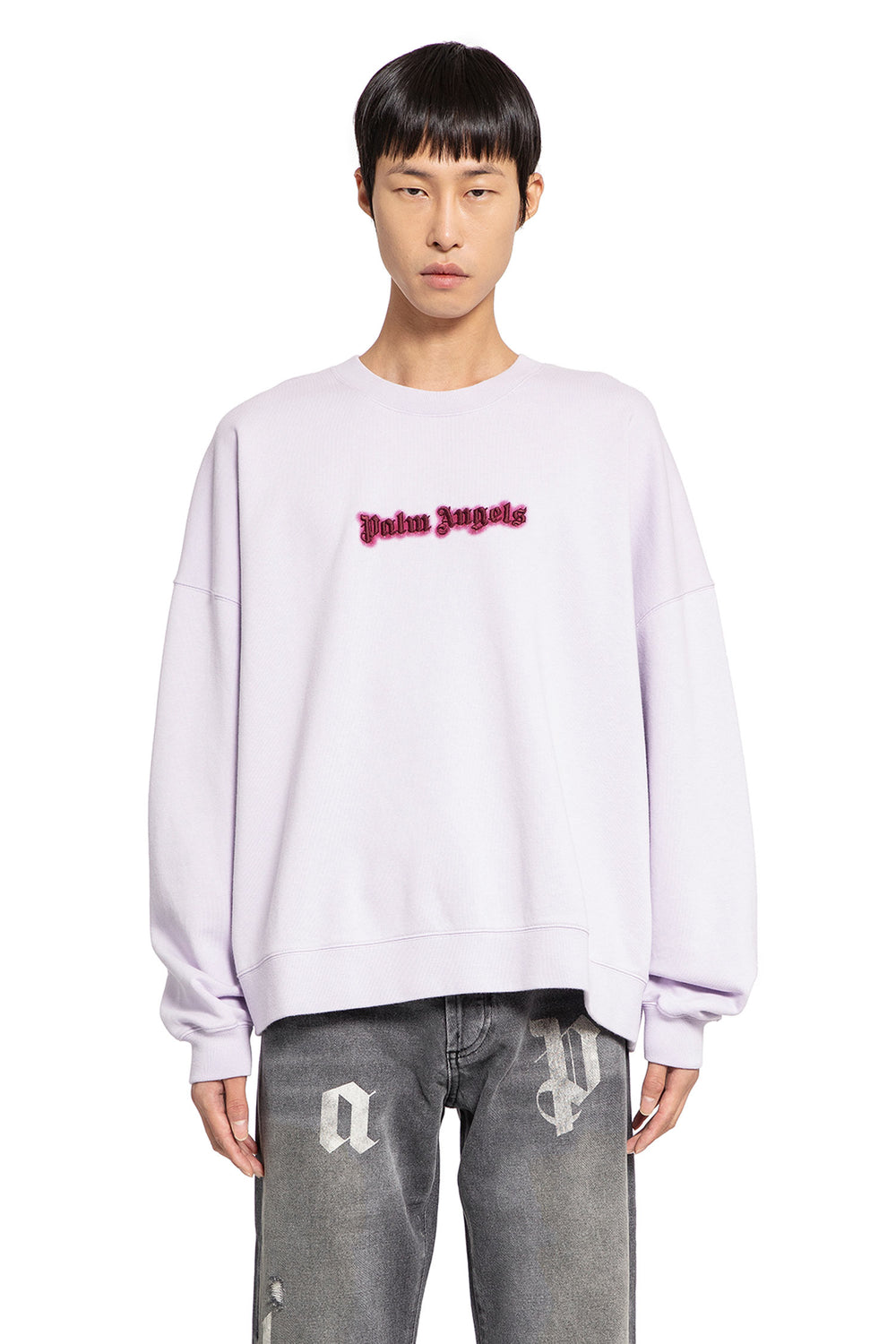 PALM ANGELS MAN PURPLE SWEATSHIRTS