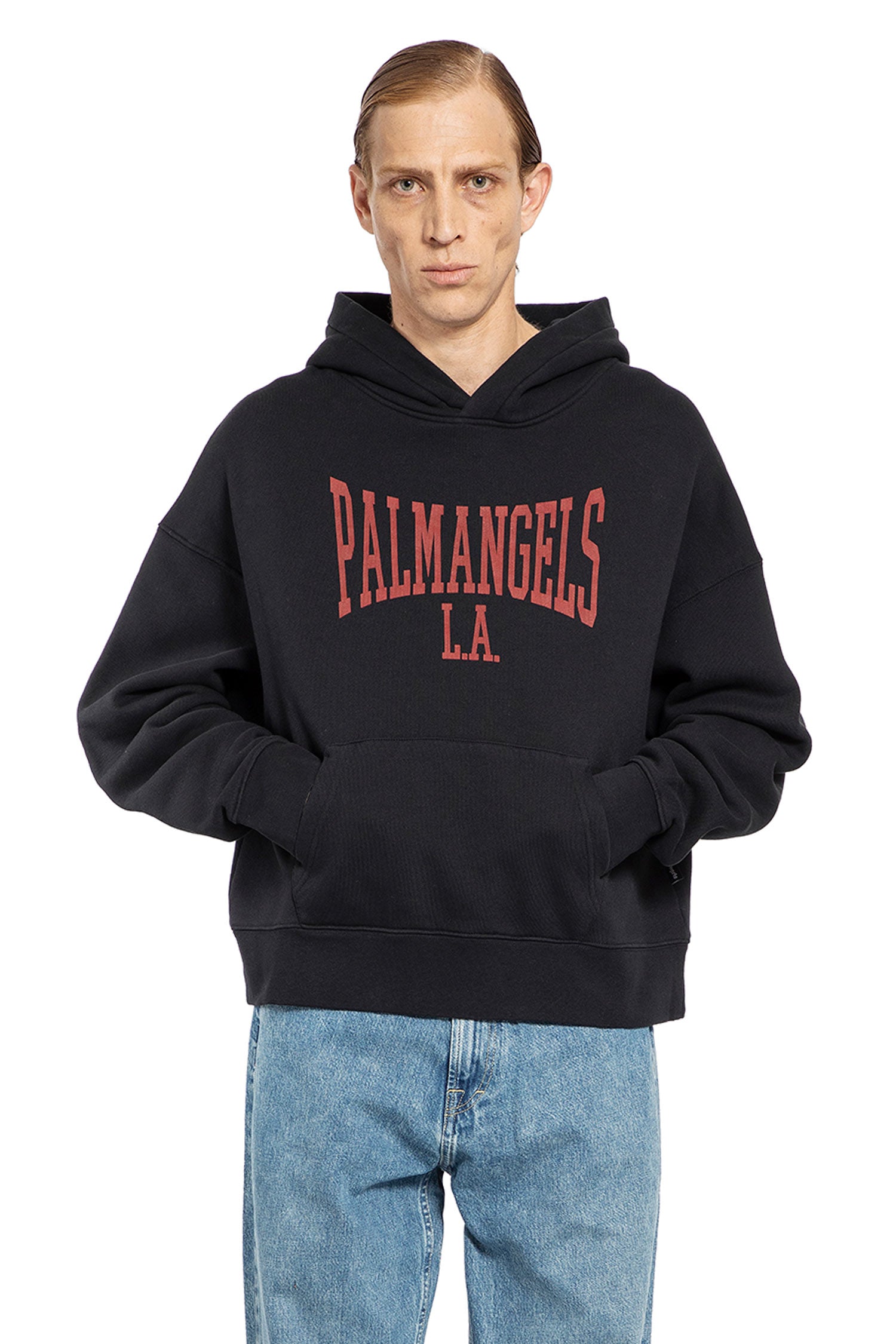 PALM ANGELS MAN BLACK SWEATSHIRTS