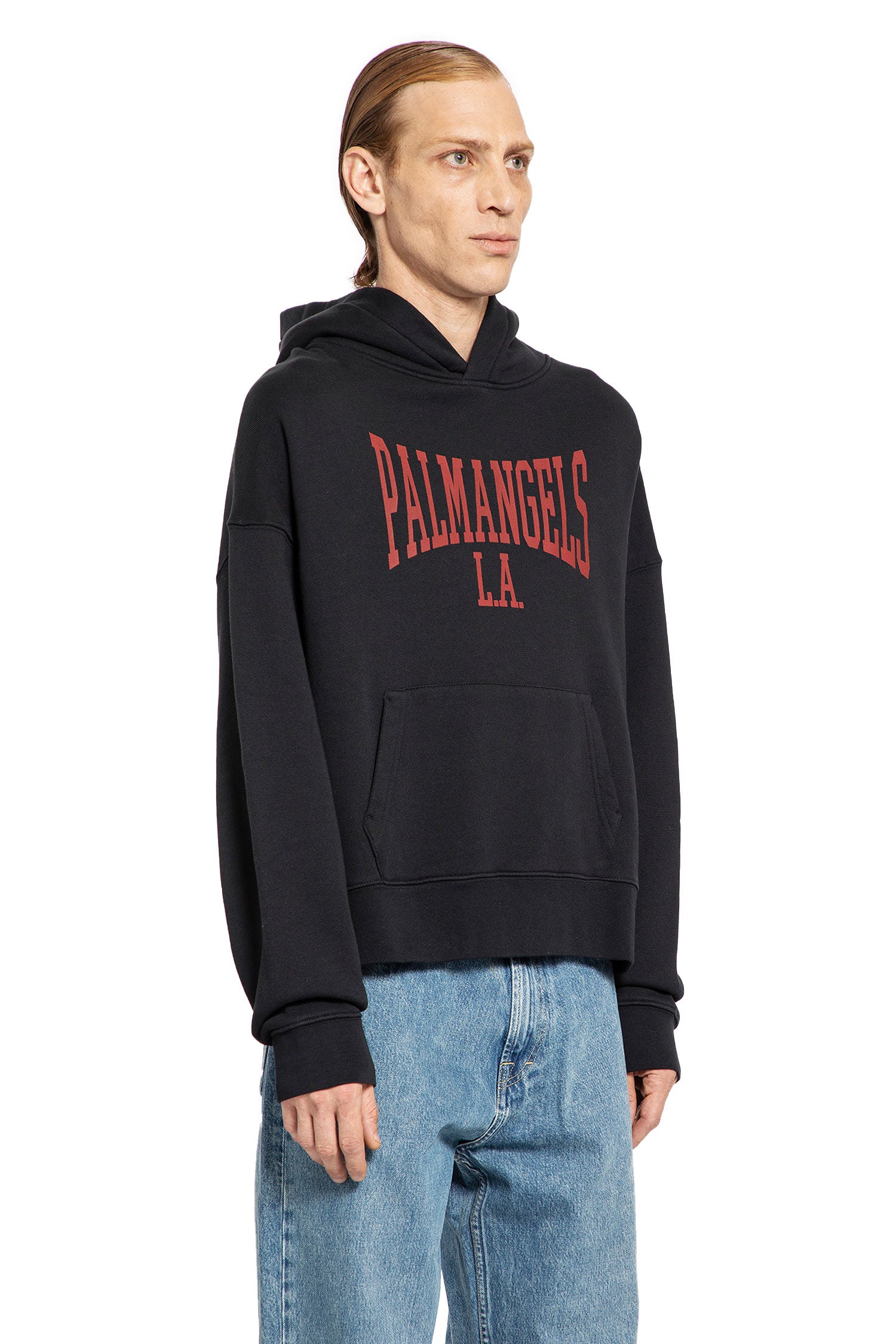 PALM ANGELS MAN BLACK SWEATSHIRTS