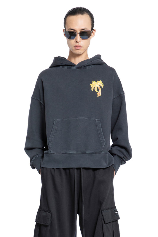 PALM ANGELS MAN BLACK SWEATSHIRTS