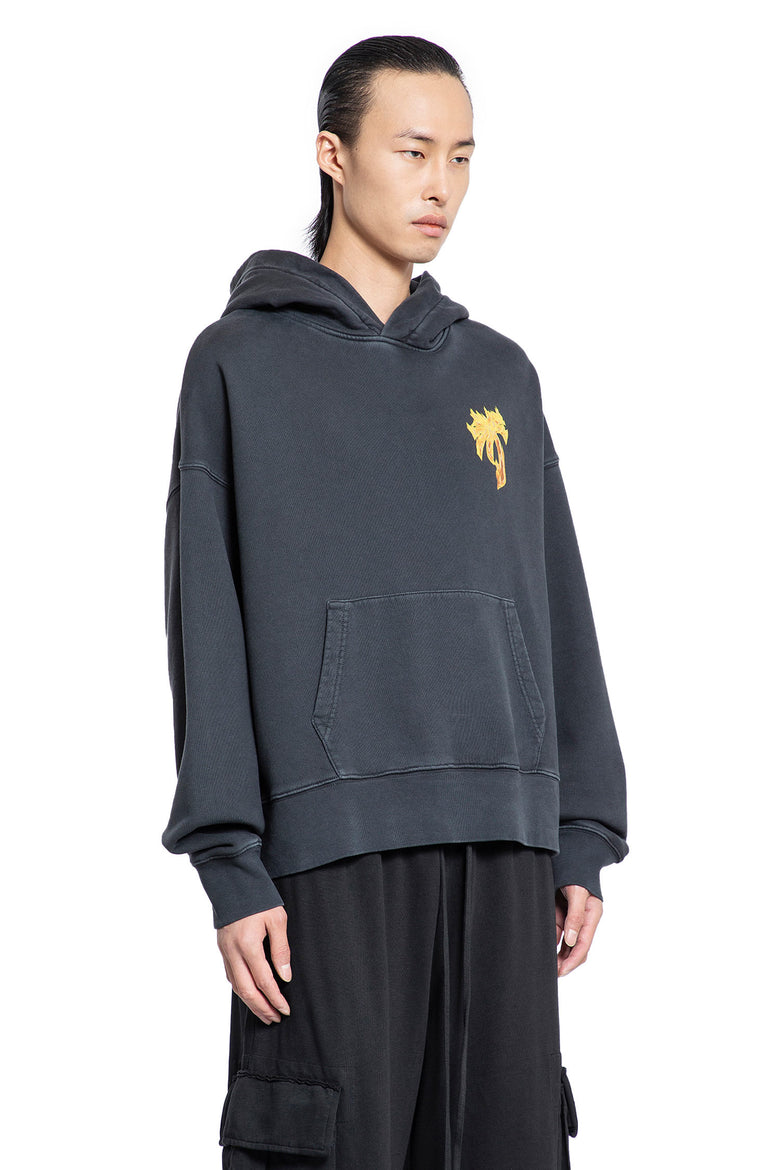 PALM ANGELS MAN BLACK SWEATSHIRTS