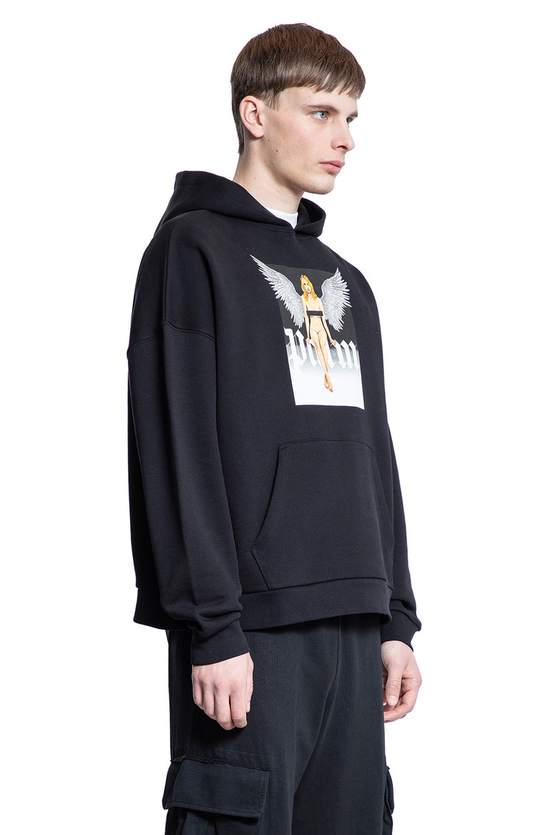 PALM ANGELS MAN BLACK SWEATSHIRTS