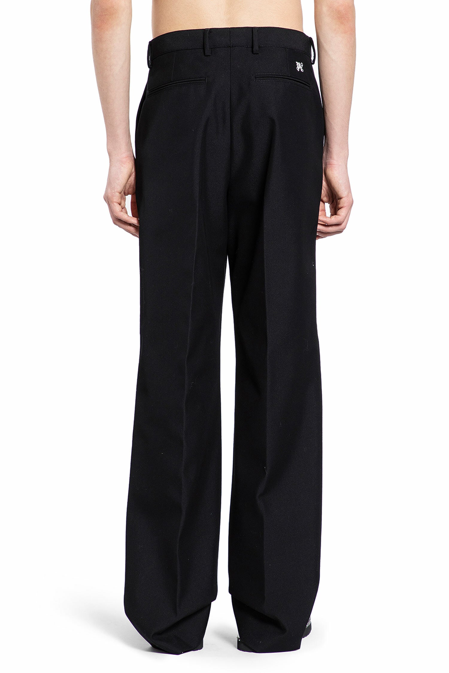 PALM ANGELS MAN BLACK TROUSERS