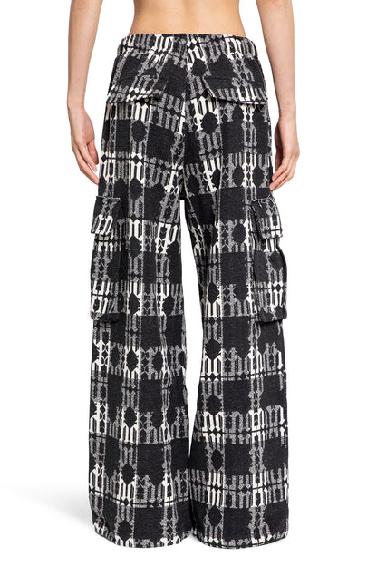 PALM ANGELS MAN BLACK&WHITE TROUSERS