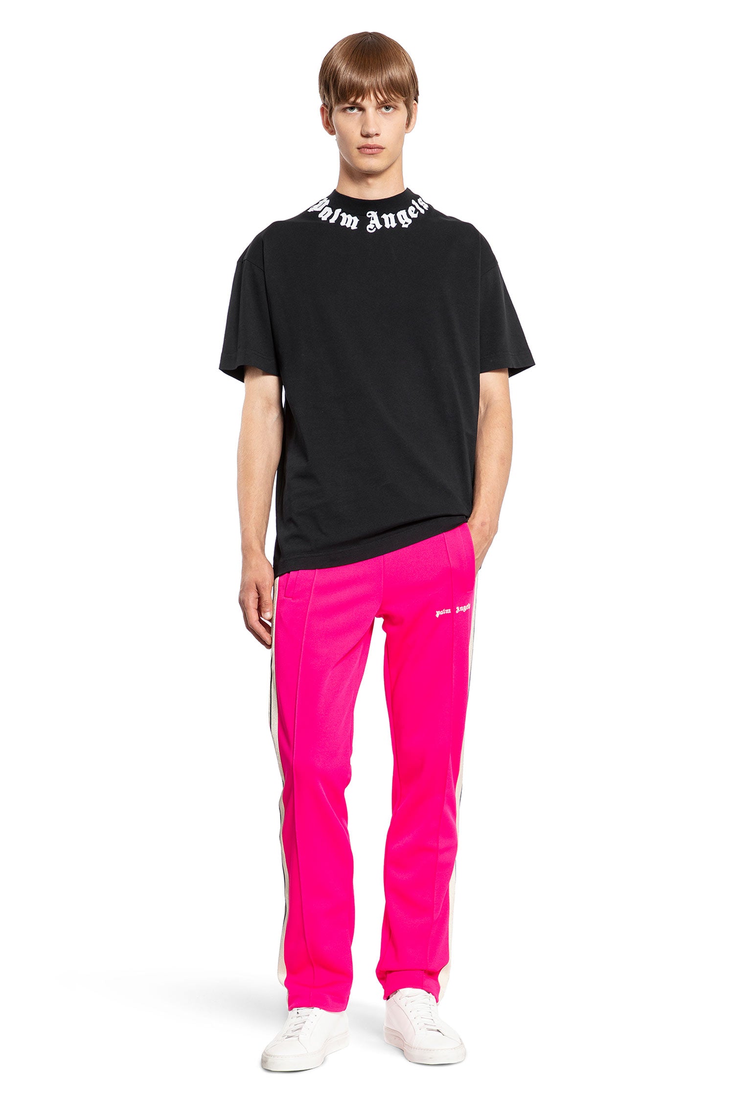 PALM ANGELS MAN PINK TROUSERS