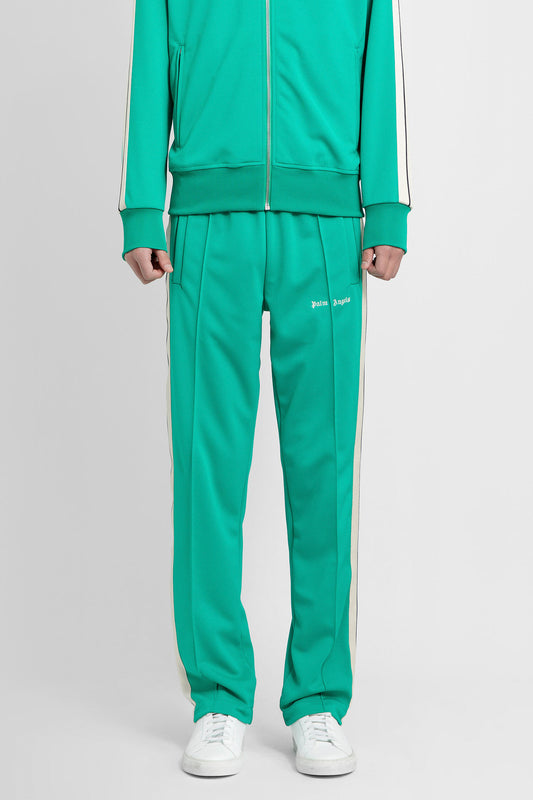 PALM ANGELS MAN GREEN TROUSERS