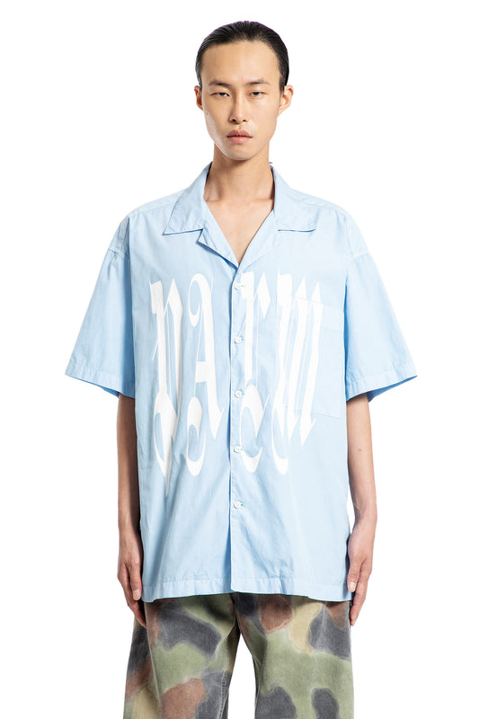 PALM ANGELS MAN BLUE SHIRTS