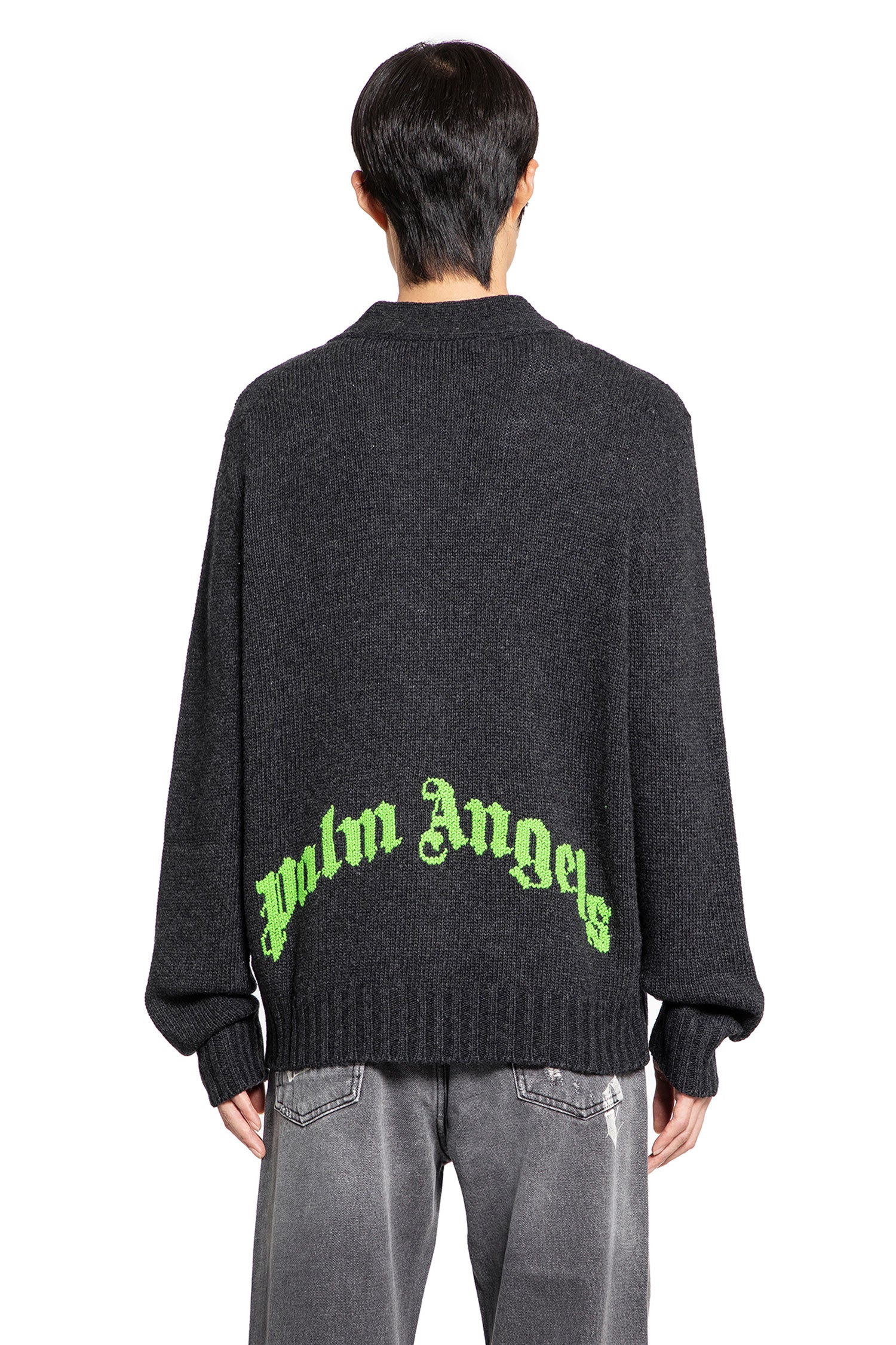 PALM ANGELS MAN GREY KNITWEAR