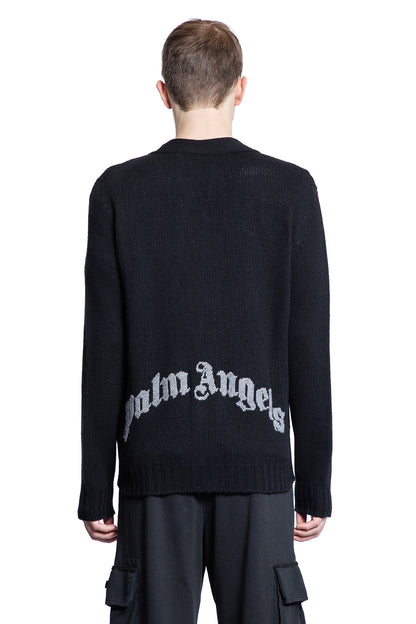 PALM ANGELS MAN BLACK KNITWEAR